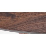 Stół okrągły retro Domenico 110cm orzech / złoty Halmar
