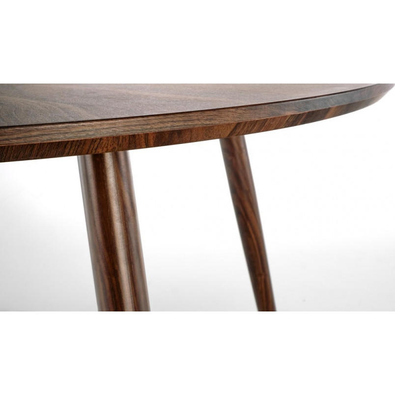 Stół okrągły retro Domenico 110cm orzech / złoty Halmar