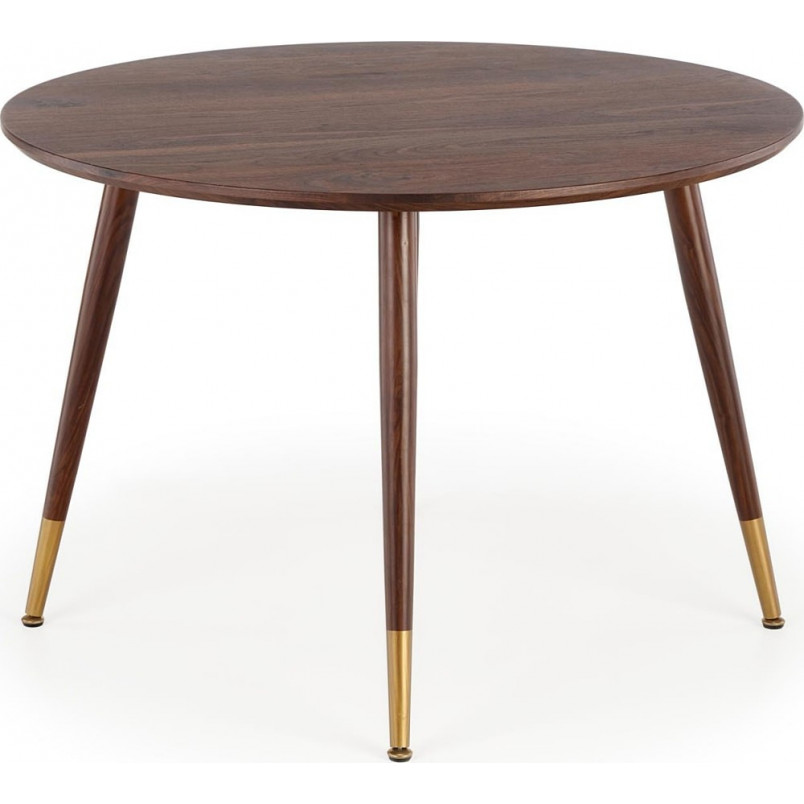 Stół okrągły retro Domenico 110cm orzech / złoty Halmar