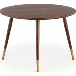 Stół okrągły retro Domenico 110cm orzech / złoty Halmar