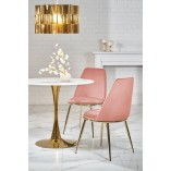 Stół szklany glamour Halmar Casemiro 90cm | Biały marmur, złota noga