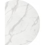 Stół szklany glamour Halmar Casemiro 90cm | Biały marmur, złota noga