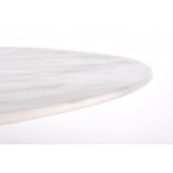 Stół szklany glamour Halmar Casemiro 90cm | Biały marmur, złota noga