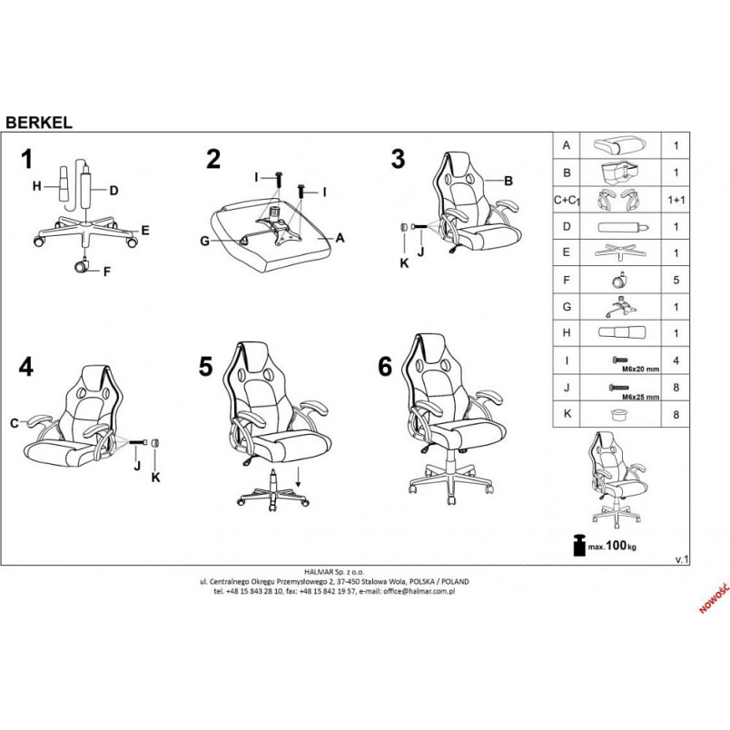 Fotel dla gracza Berkel Halmar | Ergonomia i styl