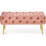 Ławka welurowa różowa Athena Halmar | Elegancki design