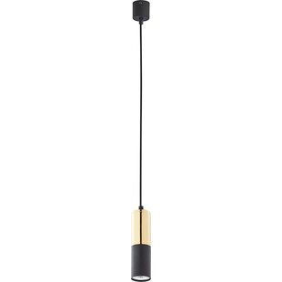 Lampa Wisząca Tuba Glamour Czarno-Złota | TK Lighting