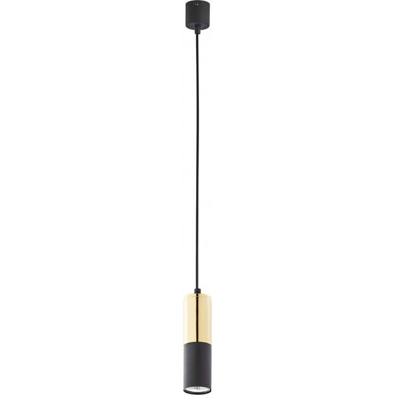 Lampa Wisząca Tuba Glamour Czarno-Złota | TK Lighting
