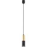 Lampa Wisząca Tuba Glamour Czarno-Złota | TK Lighting
