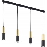 Lampa Wisząca Glamour Elit IV Czarno-Złota | TK Lighting