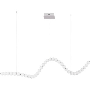Lampa wisząca szklane kule glamour Moti LED 167cm biały opal / chrom