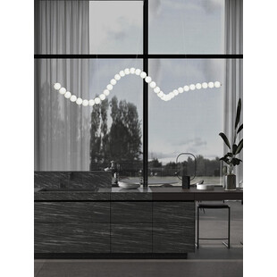 Lampa wisząca szklane kule glamour Moti LED 167cm biały opal / chrom