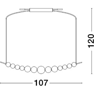 Lampa wisząca szklane kule glamour Moti LED 107cm biały opal / złoty