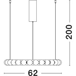 Lampa wisząca Moti - szklane kule, glamour, LED - Decolab24