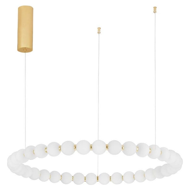 Lampa wisząca Moti - szkło białe/złoto | Decolab24