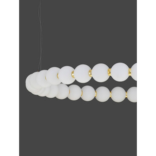 Lampa wisząca Moti - szkło białe/złoto | Decolab24