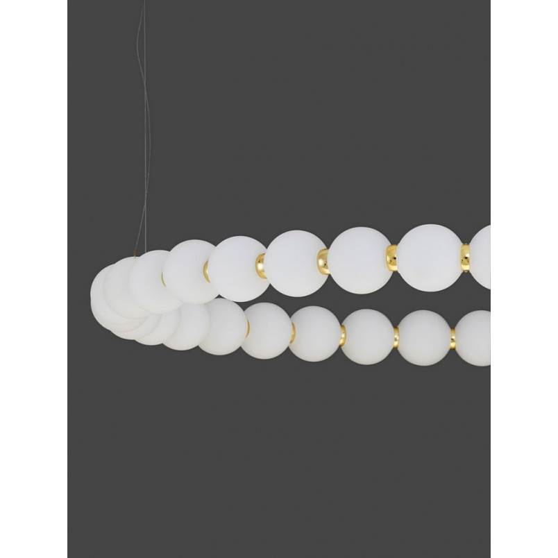 Lampa wisząca Moti - szkło białe/złoto | Decolab24