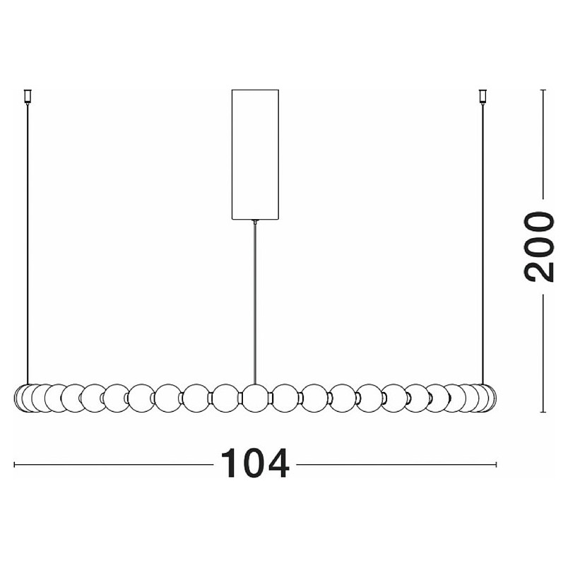 Lampa wisząca szklane kule glamour Moti LED 104cm biały opal / złoty