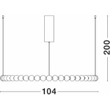 Lampa wisząca szklane kule glamour Moti LED 104cm biały opal / złoty