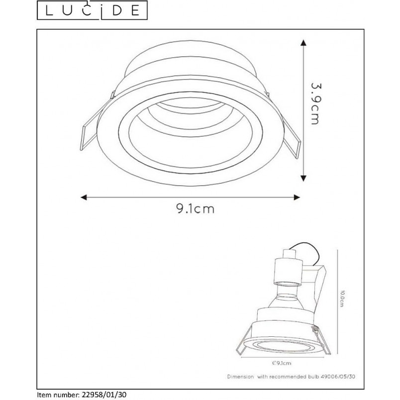Lampa podtynkowa Embed czarna - nowoczesny design | Lucide