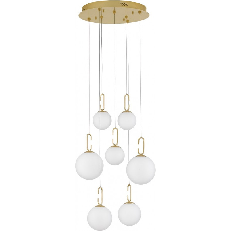 Lampa Wisząca Glamour Grap LED | Szkło Biało-Złote - Decolab24