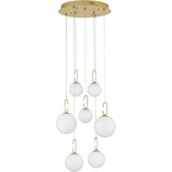 Lampa Wisząca Glamour Grap LED | Szkło Biało-Złote - Decolab24