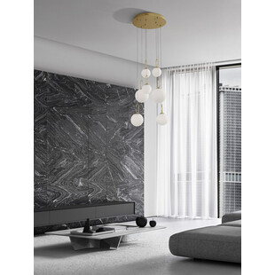 Lampa wisząca szklane kule glamour Grap LED VII 56,6cm biało-złota