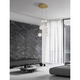 Lampa Wisząca Glamour Grap LED | Szkło Biało-Złote - Decolab24