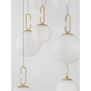 Lampa Wisząca Glamour Grap LED | Szkło Biało-Złote - Decolab24