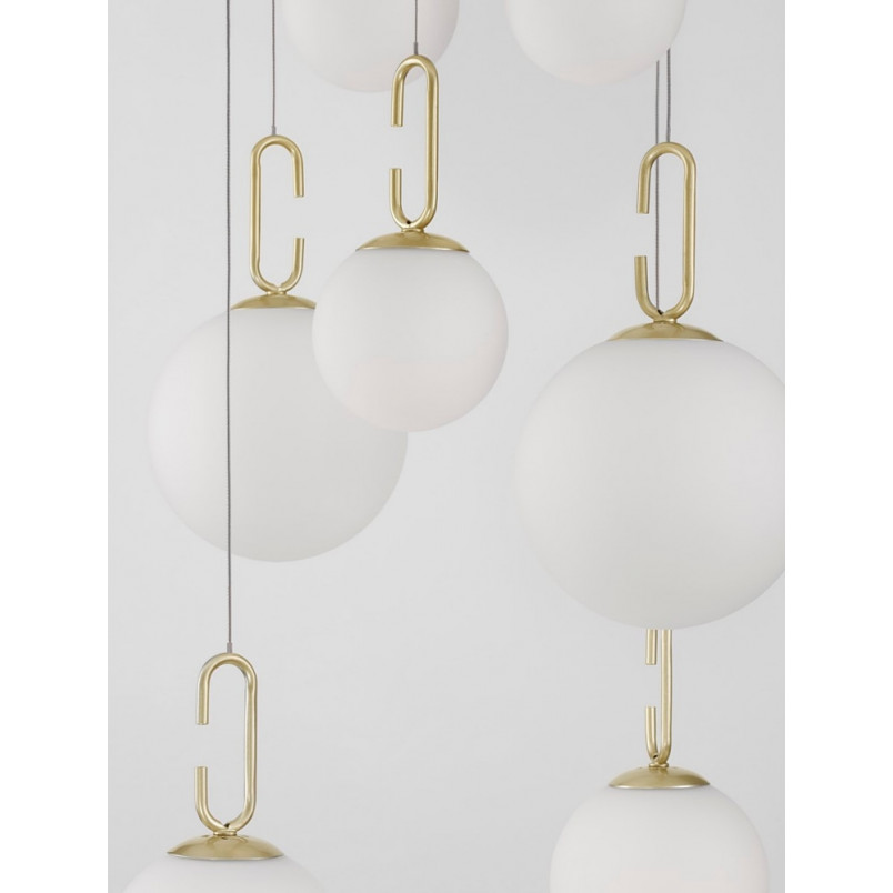Lampa Wisząca Glamour Grap LED | Szkło Biało-Złote - Decolab24