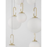 Lampa Wisząca Glamour Grap LED | Szkło Biało-Złote - Decolab24