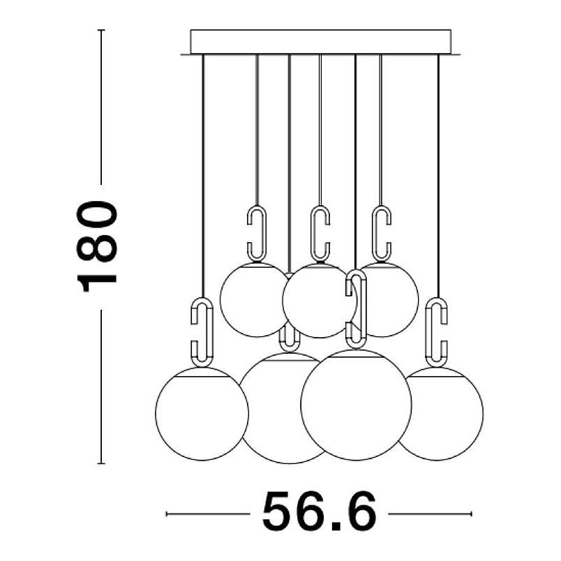 Lampa Wisząca Glamour Grap LED | Szkło Biało-Złote - Decolab24