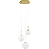 Lampa wisząca Glamour Grap III - szkło biało-złote | Decolab24