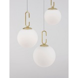Lampa wisząca Glamour Grap III - szkło biało-złote | Decolab24
