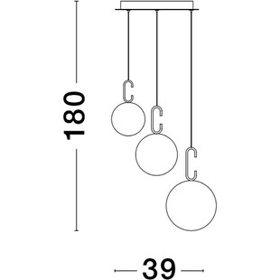 Lampa wisząca Glamour Grap III - szkło biało-złote | Decolab24