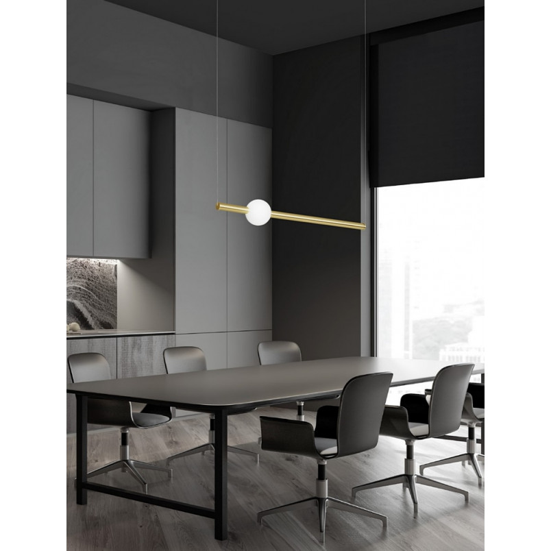 Lampa wisząca glamour Ball Stripe LED | Złota, 92cm | Decolab24