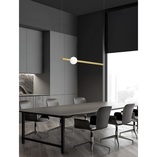 Lampa wisząca glamour Ball Stripe LED | Złota, 92cm | Decolab24