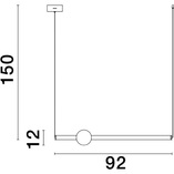 Lampa wisząca glamour Ball Stripe LED | Złota, 92cm | Decolab24