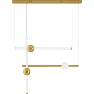 Lampa wisząca glamour Ball Stripe LED III 92cm złoty / opal