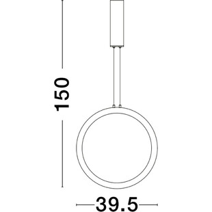 Lampa wisząca nowoczesna Zero LED 39,5cm czarna