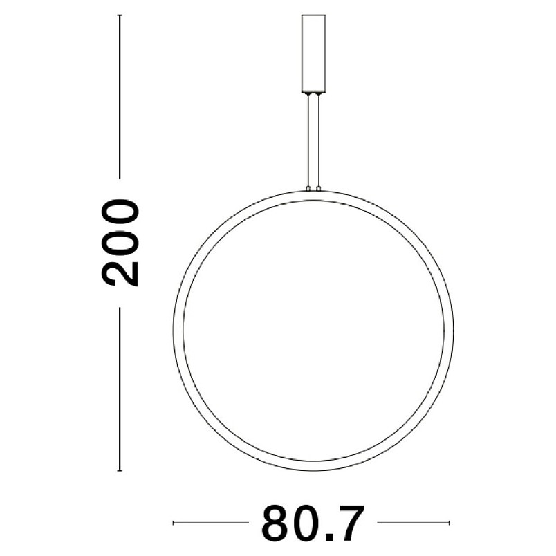 Lampa wisząca nowoczesna Zero LED 80cm czarna