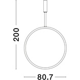 Lampa wisząca nowoczesna Zero LED 80cm czarna
