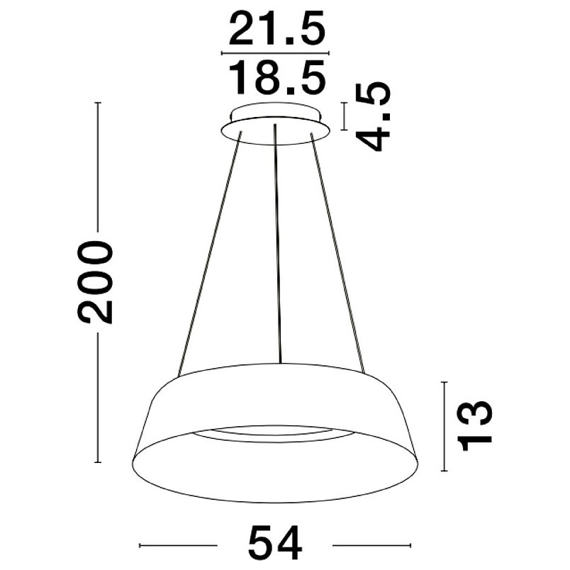 Lampa wisząca okrągła Tessa LED 54cm biały / szampański