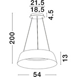 Lampa wisząca okrągła Tessa LED 54cm biały / szampański