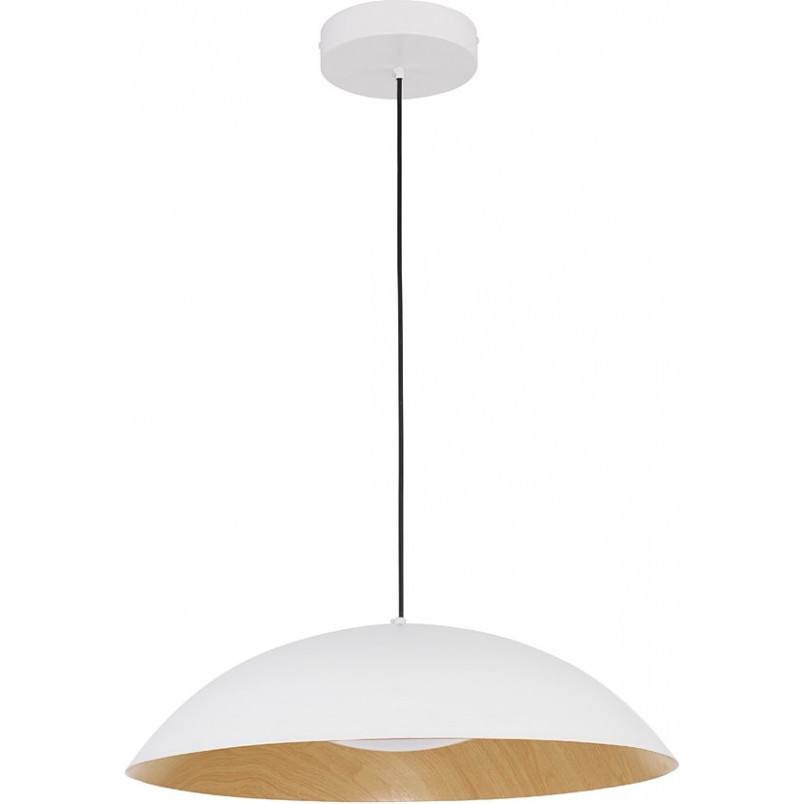 Lampa wisząca skandynawska Classy LED | Biała, drewno - Decolab24