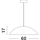 Stylowa Lampa wisząca skandynawska Classy LED 60cm biały/drewno do salonu, sypialni i kuchni