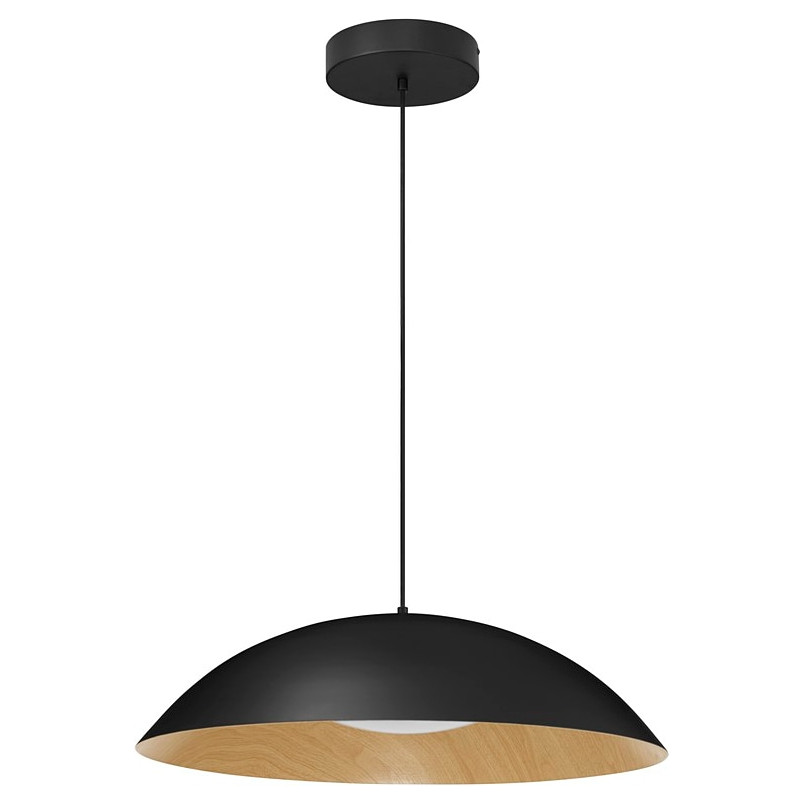 Stylowa Lampa wisząca skandynawska Classy LED 60cm czarny/drewno do salonu, sypialni i kuchni