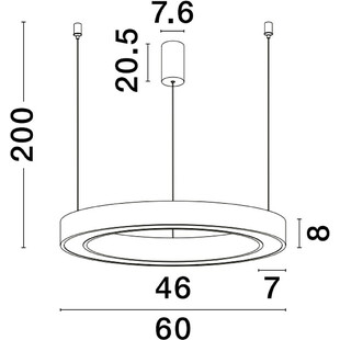 Lampa wisząca LED biała Cole 60cm - Pilot i Aplikacja
