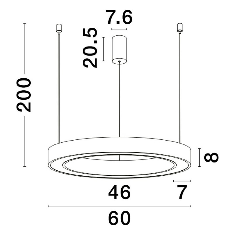 Lampa wisząca LED biała Cole 60cm - Pilot i Aplikacja