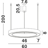 Lampa wisząca LED biała Cole 60cm - Pilot i Aplikacja