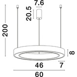 Lampa wisząca Cole LED mosiężna - Nowoczesny design i pilot